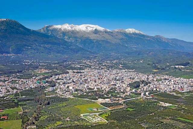 Sparta - City of Sparta and Mount Taygetos 
